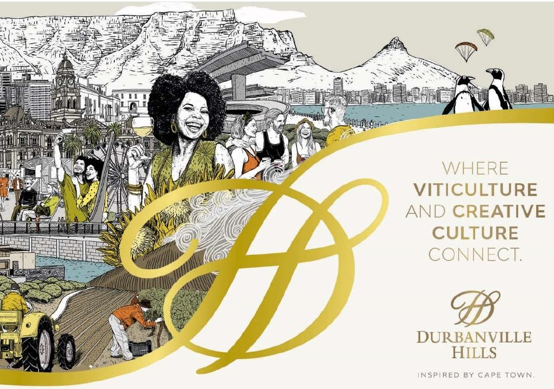 künstlerische Grafik für die einzigartige Collectors Reserve-Reihe vom Weingut Durbanville Hills